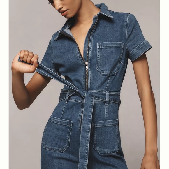 NEW WITH TAGS ANTHROPOLOGIE Colette Weekend Denim Jumpsuit by Maeve - Picture 2 of 6